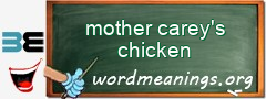 WordMeaning blackboard for mother carey's chicken